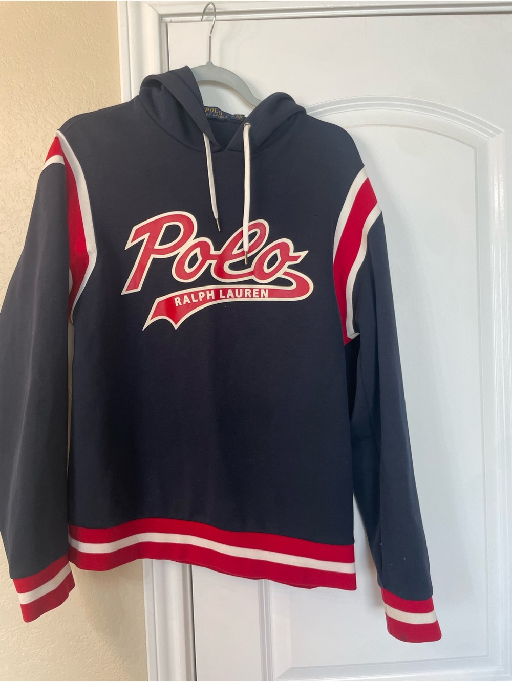 Polo by Ralph Lauren Navy Hoodie with Red & White Logo